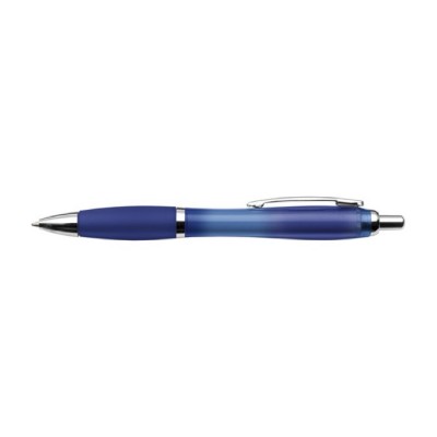 Penna a sfera con impugnatura in gomma color blu seconda vista