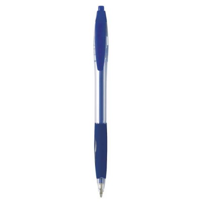 Penna aziendale dal corpo trasparente color blu