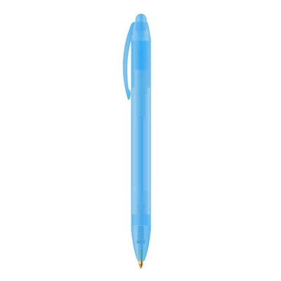 Penna promozionale dal corpo spesso color azzurro