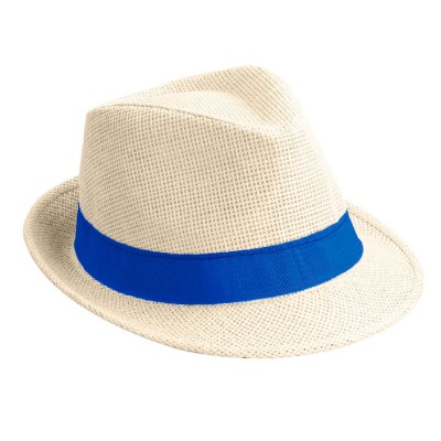 Moderno cappello di carta per eventi color blu reale prima vista
