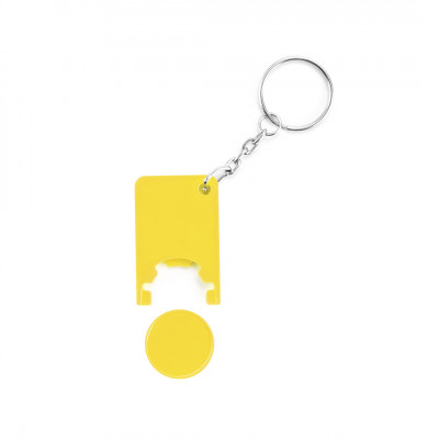 Portachiavi gadget con moneta color giallo