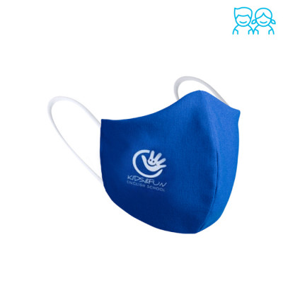 Mascherine personalizzate con logo aziendale per bambini color blu