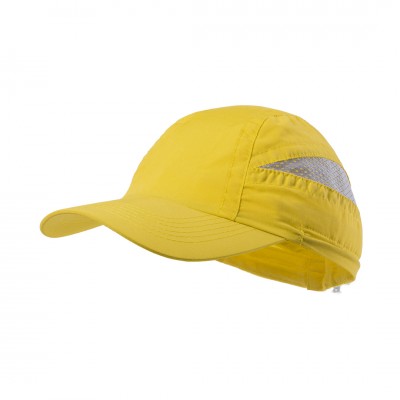 Cappelli sportivi con logo colore giallo
