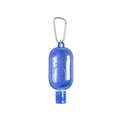 Gel idroalcolico personalizzato con moschettone color blu