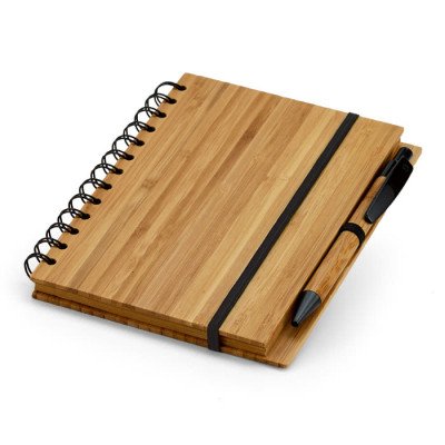 Block notes A5 di bambù e penna 