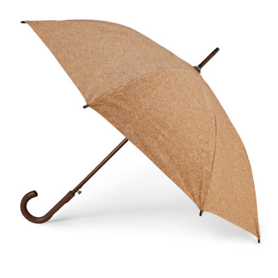 Originale ombrello pubblicitario in sughero color avorio