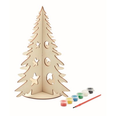 Albero di Natale in legno da montare e colorare