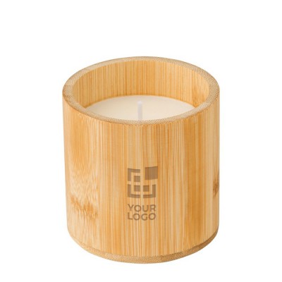 Candela in vasetto di bambù con cera di carnauba