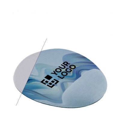 Tappetino per mouse dalla forma ovale con cuscinetto ergonomico