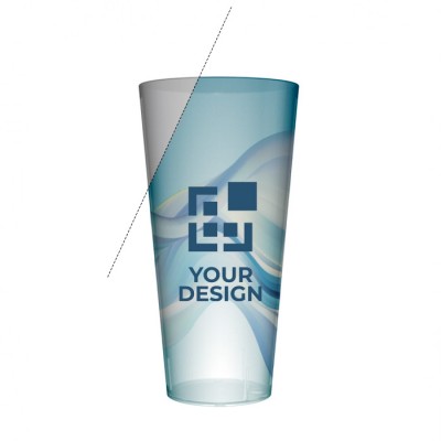 Bicchieri con logo personalizzato vista area di stampa