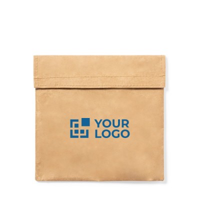 Porta snack termico in carta riciclata laminata color naturale con logo