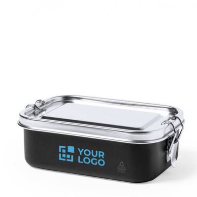 Lunch box da 750ml con coperchio ermetico color nero con logo