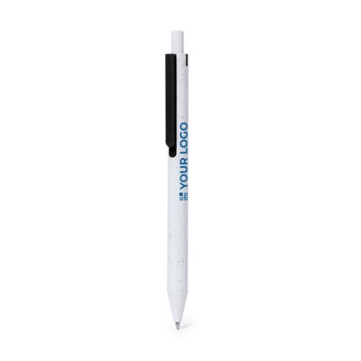 Penna in ABS riciclato e clip colorata con inchiostro blu