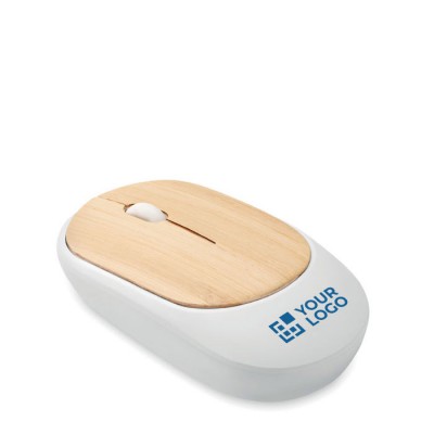 Mouse ottico wireless realizzato in ABS riciclato con tasti in bambù