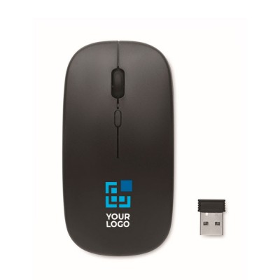 Mouse ottico senza fili in ABS con batteria ricaricabile da 500 mAh
