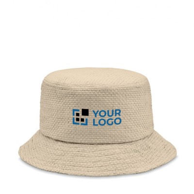 Cappello da pescatore personalizzabile in carta di paglia