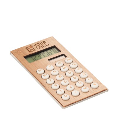 Calcolatrici personalizzate in legno vista area di stampa