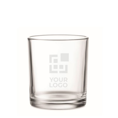 Bicchiere di vetro da liquore vista area di stampa