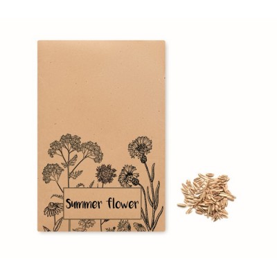 Bustina con semi di fiori di campo color beige