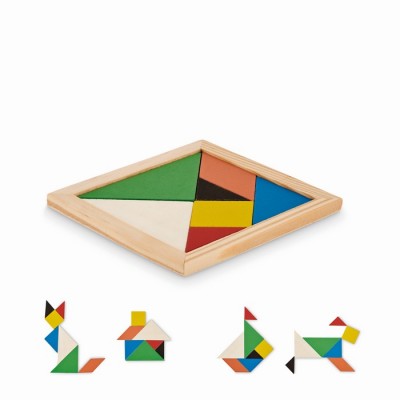 Gioco del tangram in legno colorato