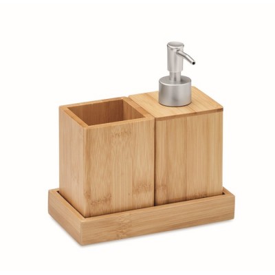 Dispenser di sapone liquido e recipiente in legno