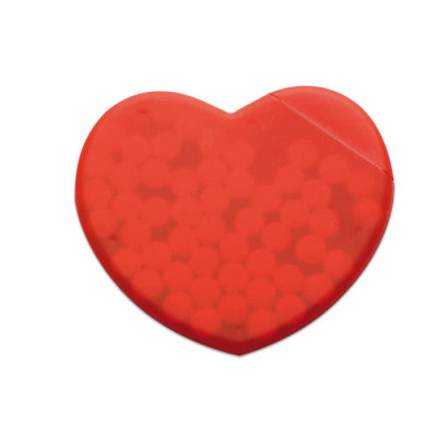 Caramelle promozionali in scatola a forma di cuore colore rosso