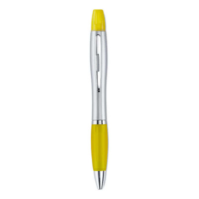 2 in 1 penne colorate con evidenziatore colore giallo