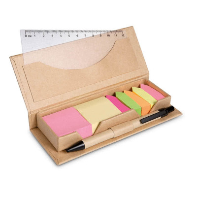 Set scrivania ufficio personalizzato in scatola di cartone colore beige