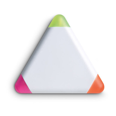 Evidenziatori in un triangolo colore bianco
