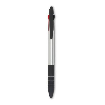 Penna 3 colori personalizzata colore argentato