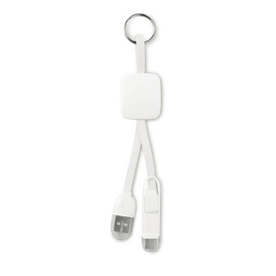 Portachiavi pubblicitario con USB tipo C colore bianco