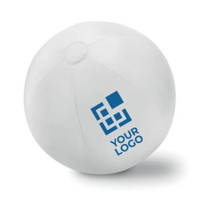 Pallone da spiaggia personalizzato con logo colore bianco
