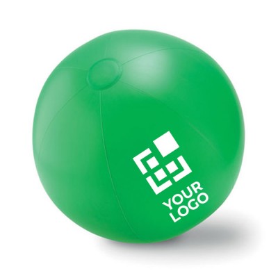 Pallone da spiaggia personalizzato con logo vista area di stampa