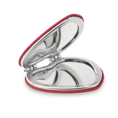 Specchio tascabile a forma di cuore colore rosso per pubblicità
