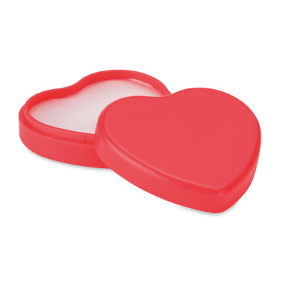 burrocacao personalizzabile a forma di cuore color rosso