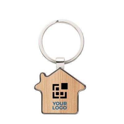 Portachiavi casa personalizzati con logo colore legno