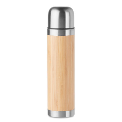 eleganti thermos personalizzati in bambù color legno