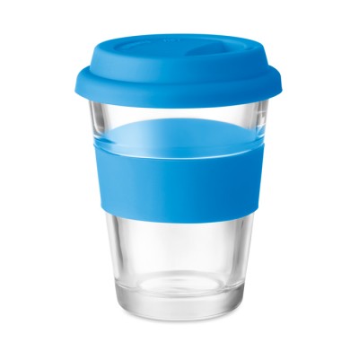 bicchieri take away personalizzati di vetro color blu