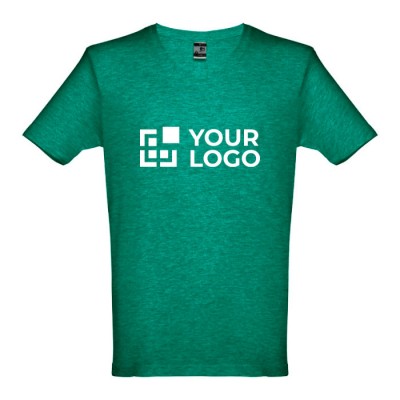 T shirt da stampare con logo colore verde jeansato prima vista