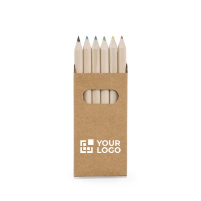 Scatola con 6 matite colorate personalizzabili