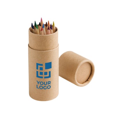 Matitone in legno con 6 pastelli colorati personalizzati Mini Pencil
