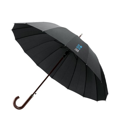 Esclusivo ombrello pubblicitario con 16 stecche color nero
