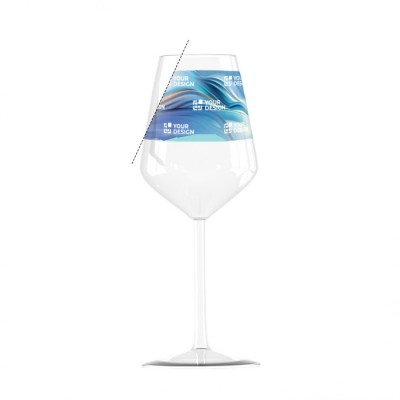 Bicchieri da vino di vetro promozionali vista area di stampa