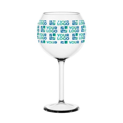 Bicchieri da vino e cocktail con logo colore transparente stock finito