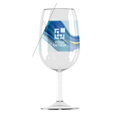 Bicchieri da vino personalizzati vista area di stampa