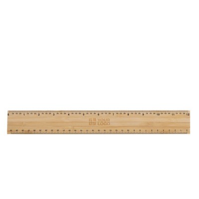 Righello spesso di bambù FSC® con doppia misura da 12''/ 30cm