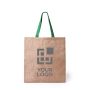 Shopper con logo in iuta e cotone vista area di stampa