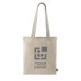 Borsa del commercio equo e solidale in cotone da 140 gr/m² vista area di stampa