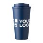 Bicchiere take away in PP con tappo a vite e apertura per bere 475ml