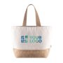 Borsa in cotone riciclato da 320 g/m² con base e manici in iuta